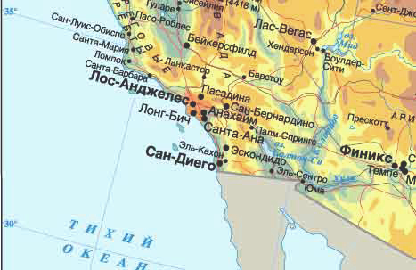 Карта.  Путешествия в Лос-Анжелес
